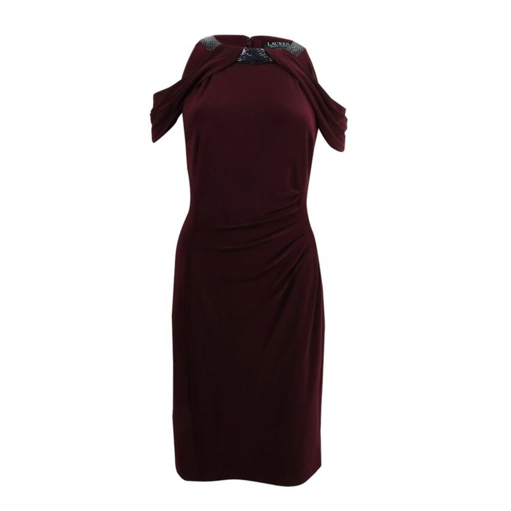 Lauren by Ralph Lauren Women's Jersey Off-Shoulder Dress - Red